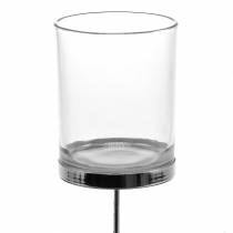 Article Bougeoir à brancher métal/verre Ø6,5cm H19cm 2 pcs