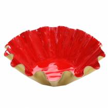 Article Bol décoratif moule à pâtisserie aspect émail rouge, doré Ø12,5cm H4cm