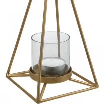 Lanterne suspendue dorée bougeoir à suspendre 15×15×38cm