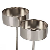 Article Photophore à coller couronne de l&#39;Avent argent Ø4cm 8 pcs
