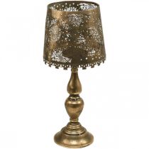 Lampe chauffe-plat bougeoir lampadaire métal vintage Ø25cm H57.5cm
