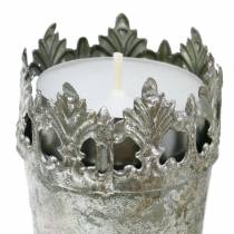 Article Porte-bougies à piquer en métal argenté Ø5cm H24cm Lot de 4