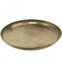 Assiette déco aspect laiton Assiette métal décoration Ø40cm