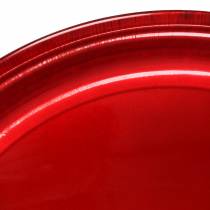 Assiette décorative en métal rouge effet glacis Ø50cm