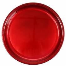 Assiette décorative en métal rouge effet glacis Ø50cm