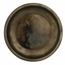 Assiette décorative en métal bronze effet glacis Ø23,5cm