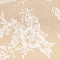 Article Ruban de table avec fleurs chemin de table coton beige 15cm 3m