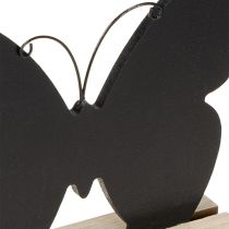 Article Décoration papillon en bois noir avec support naturel - Lot de 6, 15 cm