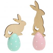 Oeuf de Pâques avec lapin 9-12 cm 2 p.