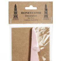 Article Décoration de table Sapin de Noël en papier nid d'abeille Abricot Or H30cm 2 pcs