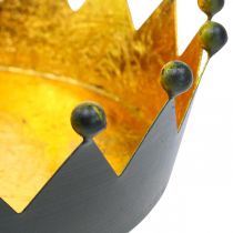 Décoration de table Couronne de Noël or noir Ø16,5cm H6cm