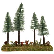 Décoration de table mini sapins artificiels socle forêt de sapins 30cm