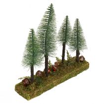 Article Décoration de table mini sapins artificiels socle forêt de sapins 30cm