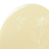 Article Dessous de plat Motif oiseau Marron Blanc Ø11cm 6 pcs