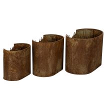 Article Pots décoratifs ovales en métal avec motif de cerf 24cm rouille set de 3