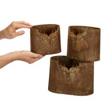 Article Pots décoratifs ovales en métal avec motif de cerf 24cm rouille set de 3