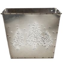 Article Cache-pot carré en métal avec motif sapins 18cm