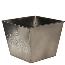 Article Cache-pot carré en métal avec motif sapins 18cm