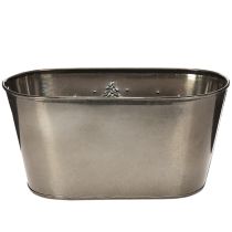 Article Cache-pot ovale en zinc avec motif sapins en relief 25 cm