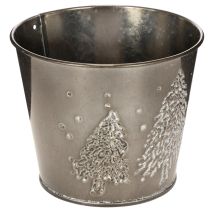 Article Cache-pot en métal avec motif sapins scintillants 13 cm