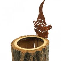 Cache-pot bois cache-pot aspect bois lutin rouillé H24cm