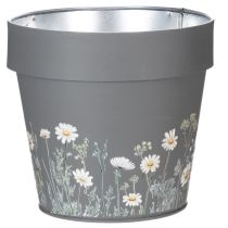 Article Pot de fleurs à motif délicat de fleurs sauvages, idéal pour un balcon ou une terrasse, 15 cm, lot de 3