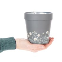 Article Pot de fleurs à motif floral pour une décoration intérieure moderne et un balcon estival, 13 cm, lot de 4