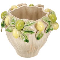 Article Pot de fleurs décoratif en céramique – motif citron pour une touche sudiste Ø19,5cm