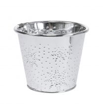 Pot avec flocons de neige Ø12.5cm H10cm 4pcs