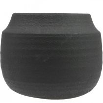 Jardinière Pot de Fleurs en Céramique Noire Ø23cm H19.5cm