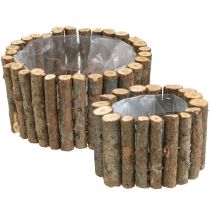 Article Jardinière ronde branches de bouleau naturel Ø14/20cm lot de 2