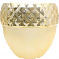 Article Jardinière en céramique gland doré décoration de Noël Ø18cm H16.5cm