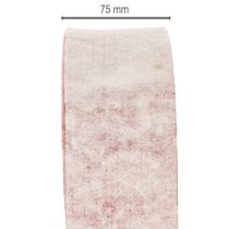 Article Charnière de pot bicolore en feutrine décorative 100 % laine, blanche et rouge, 7,5 cm de large, 5 m de long