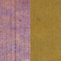 Ruban feutre, ruban pot, ruban laine bicolore jaune moutarde, violet 15cm 5m