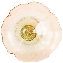 Article Assiette décorative en verre avec pied, motif floral, idéale pour une décoration de table élégante et estivale, 15 cm