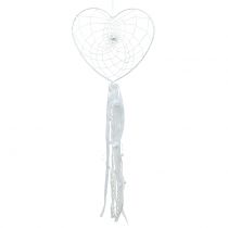 Capteur de rêves coeur blanc 55cm 2pcs