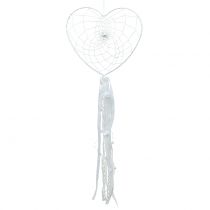 Article Capteur de rêves coeur blanc 55cm 2pcs