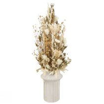 Article Fleurs séchées or blanc avec capuchon fleurs Phalaris 30cm 200g