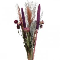 Article Fleurs séchées Bouquet de fleurs roses des prés et céréales 70-75cm