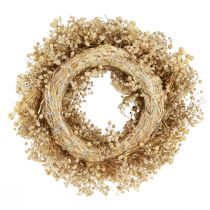 Article Couronne de fleurs sèches couronne décorative blanchie crème Ø25cm