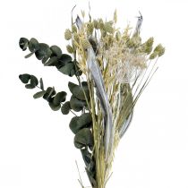 Bouquet de fleurs séchées chardon eucalyptus argent séché 64cm