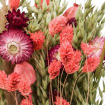 Article Bouquet de fleurs séchées, immortelles, grain, capsule de pavot, phalaris, roseau, 55 cm