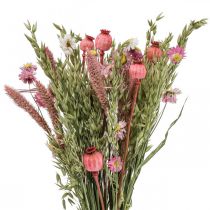 Article Bouquet de fleurs séchées bouquet de fleurs des prés rose H50cm 140g