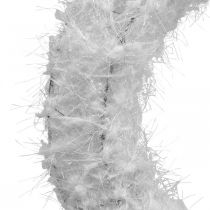Couronne de porte couronne de Noël blanche couronne décorative laine décoration avènement Ø28cm