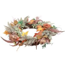 Couronne de porte Protea Couronne artificielle avec feuilles d&#39;automne Ø55cm