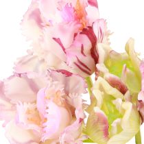 Article Bouquet de Tulipes Artificielles Parrot Lilas avec 5 Fleurs 40 cm