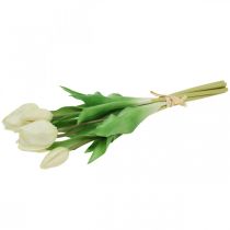 Article Tulipes artificielles Blanc Crème Real Touch 38cm 7 pcs