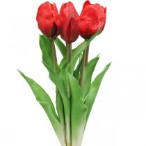 Tulipe rouge fleur artificielle décoration tulipe Real Touch 38cm lot de 7 pièces