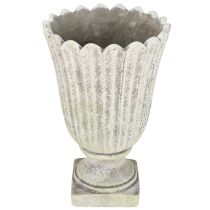 Article Coupe sur pied Vase déco style antique Pierre moulée H30,5cm