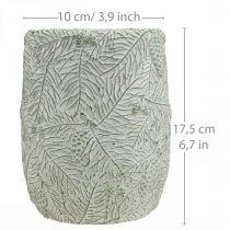 Article Jardinière en céramique vert blanc gris branches de pin Ø12cm H17.5cm